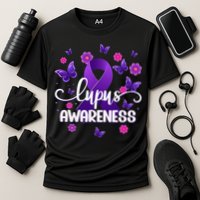 Purple Lupus Awareness Ribbon Purple Butterflies Lupus Cooling Performance Crew T-Shirt