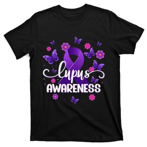 Purple Lupus Awareness Ribbon Purple Butterflies Lupus T-Shirt