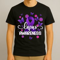 Purple Lupus Awareness Ribbon Purple Butterflies Lupus T-Shirt