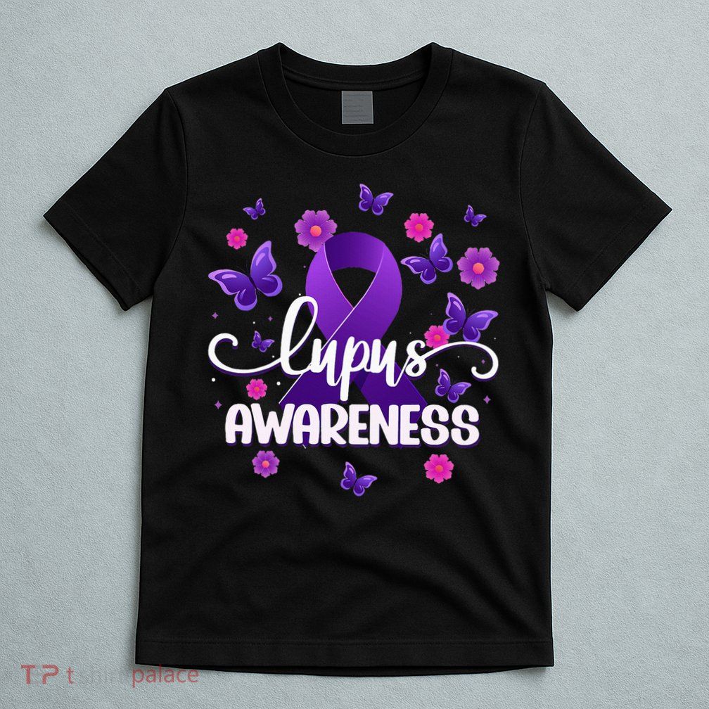 Purple Lupus Awareness Ribbon Purple Butterflies Lupus T-Shirt