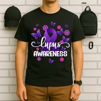 Purple Lupus Awareness Ribbon Purple Butterflies Lupus T-Shirt