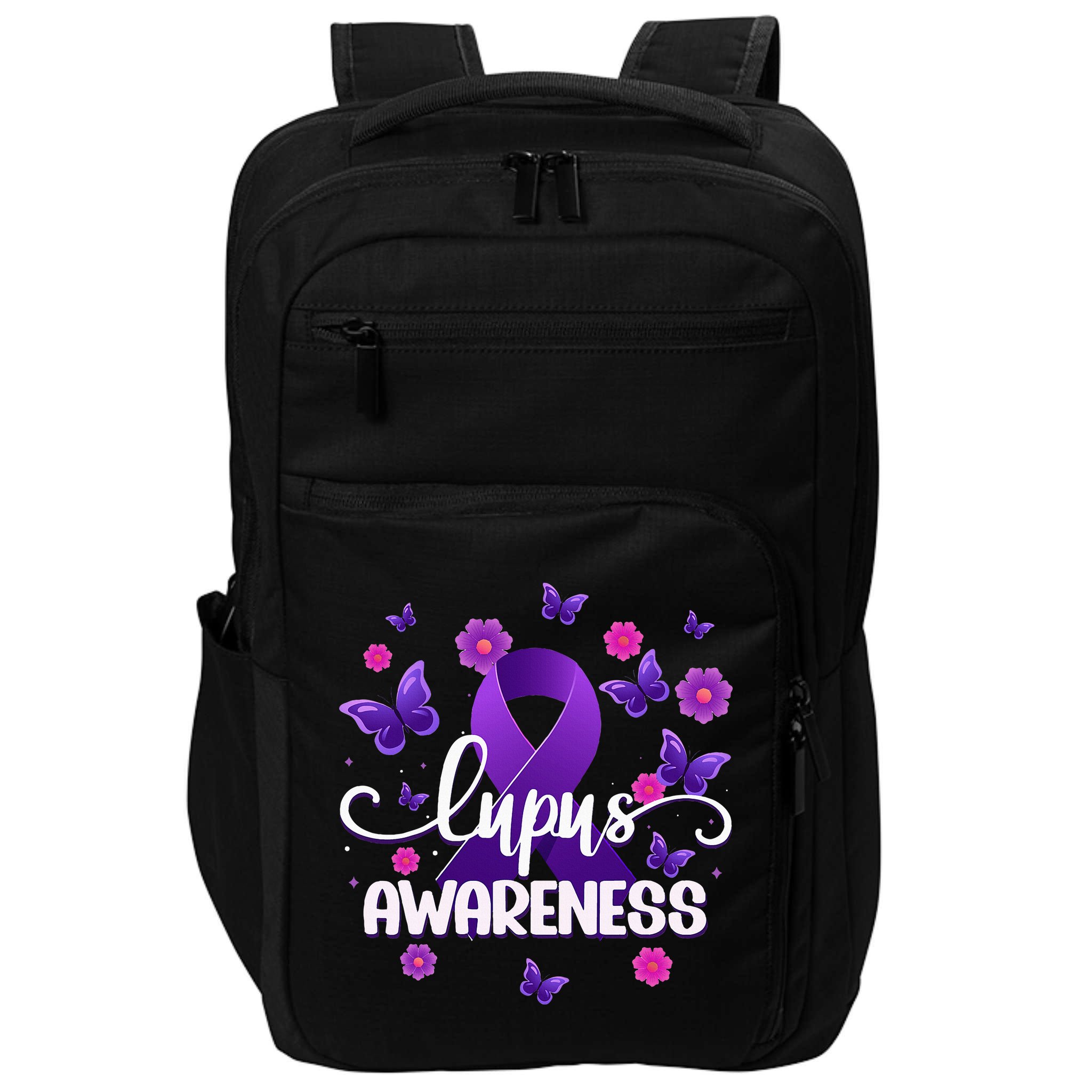 Purple Lupus Awareness Ribbon Purple Butterflies Lupus Impact Tech Backpack
