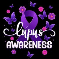 Purple Lupus Awareness Ribbon Purple Butterflies Lupus Flatbill Hat