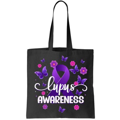Purple Lupus Awareness Ribbon Purple Butterflies Lupus Bag