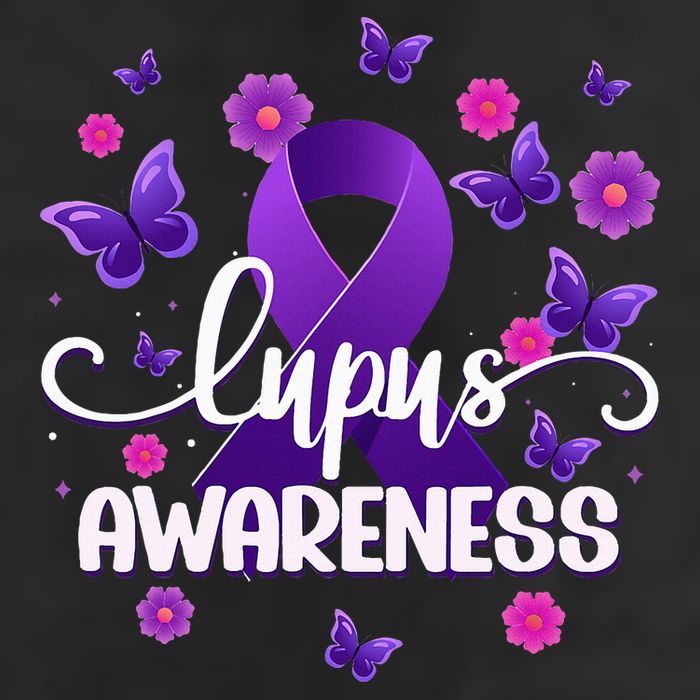 Purple Lupus Awareness Ribbon Purple Butterflies Lupus Hat