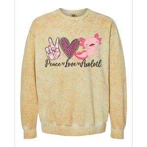 Peace Love Axolotl Heart Leopard Gift Nager Colorblast Crewneck Sweatshirt