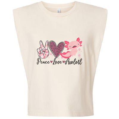 Peace Love Axolotl Heart Leopard Gift Nager Garment-Dyed Women's Muscle Tee
