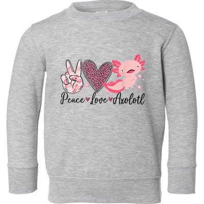 Peace Love Axolotl Heart Leopard Gift Nager Toddler Sweatshirt