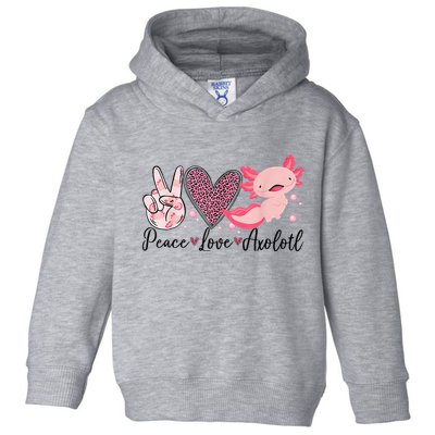 Peace Love Axolotl Heart Leopard Gift Nager Toddler Hoodie