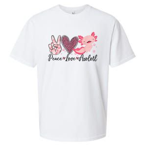 Peace Love Axolotl Heart Leopard Gift Nager Sueded Cloud Jersey T-Shirt