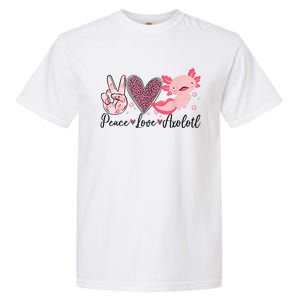 Peace Love Axolotl Heart Leopard Gift Nager Garment-Dyed Heavyweight T-Shirt