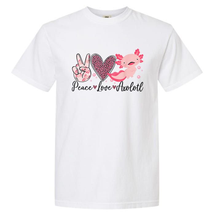 Peace Love Axolotl Heart Leopard Gift Nager Garment-Dyed Heavyweight T-Shirt