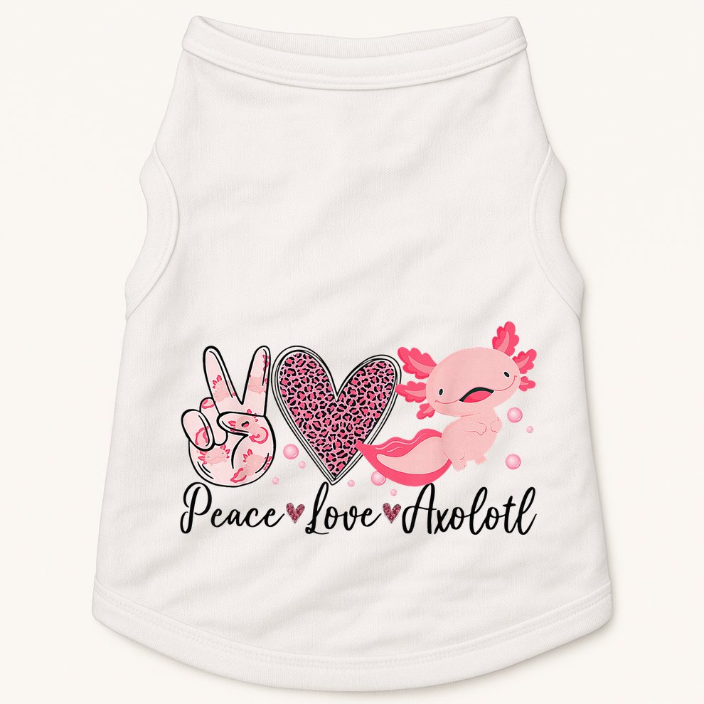 Peace Love Axolotl Heart Leopard Gift Nager Doggie Tank