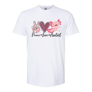 Peace Love Axolotl Heart Leopard Gift Nager Softstyle CVC T-Shirt