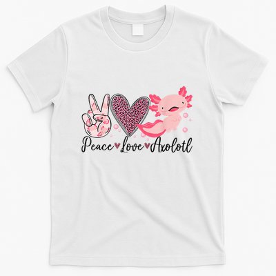 Peace Love Axolotl Heart Leopard Gift Nager T-Shirt