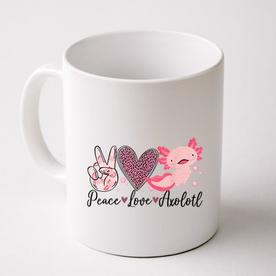 Peace Love Axolotl Heart Leopard Gift Nager Mug
