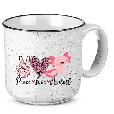 Peace Love Axolotl Heart Leopard Gift Nager 15oz Campfire Ceramic Mug