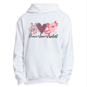 Peace Love Axolotl Heart Leopard Gift Nager Urban Pullover Hoodie