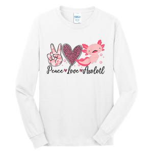 Peace Love Axolotl Heart Leopard Gift Nager Tall Long Sleeve T-Shirt