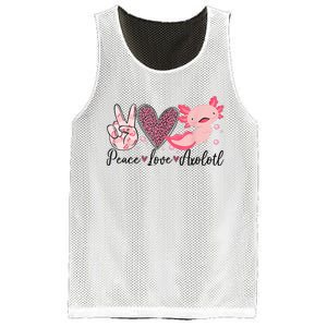 Peace Love Axolotl Heart Leopard Gift Nager Mesh Reversible Basketball Jersey Tank