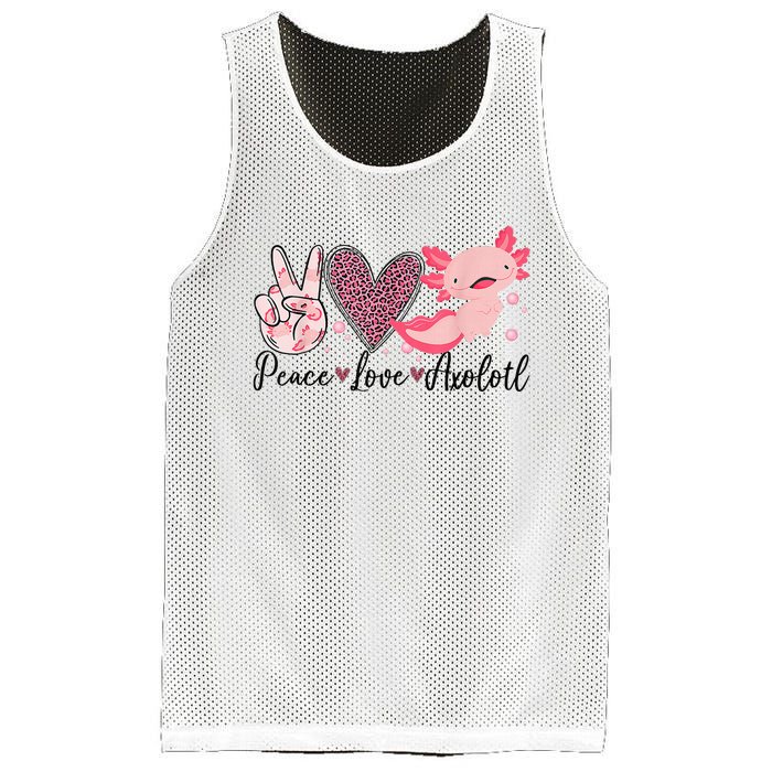 Peace Love Axolotl Heart Leopard Gift Nager Mesh Reversible Basketball Jersey Tank