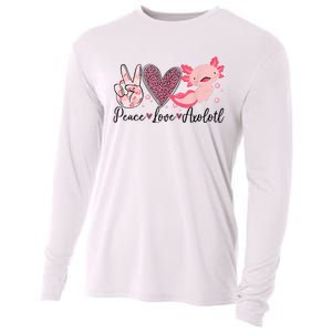 Peace Love Axolotl Heart Leopard Gift Nager Cooling Performance Long Sleeve Crew