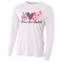 Peace Love Axolotl Heart Leopard Gift Nager Cooling Performance Long Sleeve Crew