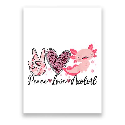 Peace Love Axolotl Heart Leopard Gift Nager Poster