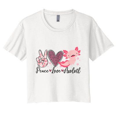 Peace Love Axolotl Heart Leopard Gift Nager Crop Top
