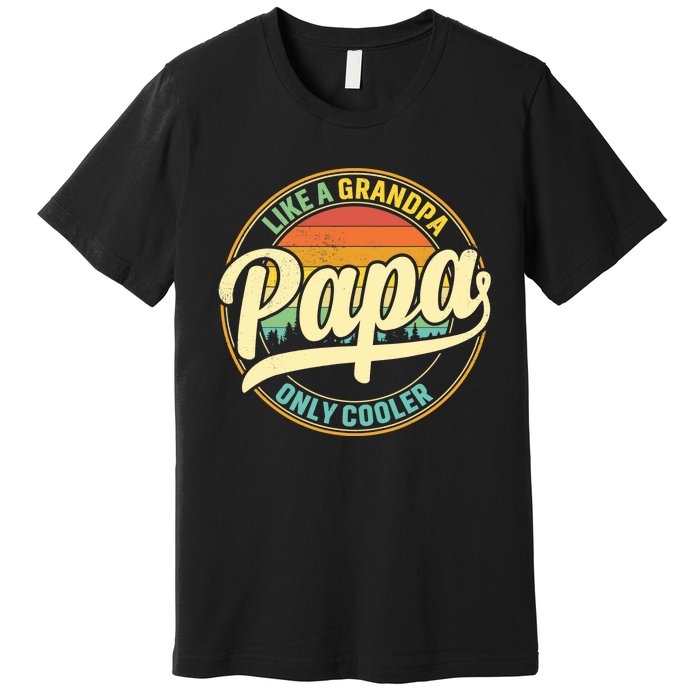 PAPA like a Grandpa ONLY COOLER Father's Day Papa Definition Premium T-Shirt