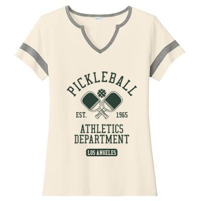 Pickleball Los Angeles Athletics Department Est 1965 Sports Ladies Halftime Notch Neck Tee