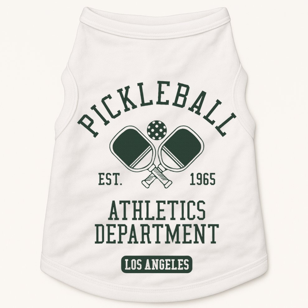Pickleball Los Angeles Athletics Department Est 1965 Sports Doggie Tank