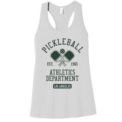 Pickleball Los Angeles Athletics Department Est 1965 Sports Women's Racerback Tank