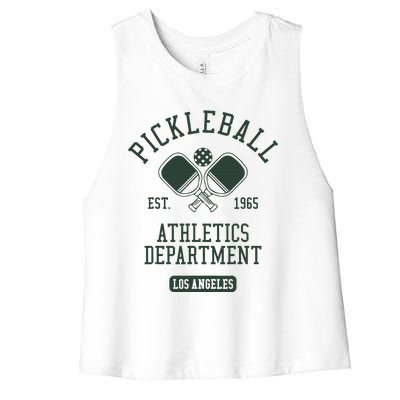 Pickleball Los Angeles Athletics Department Est 1965 Sports Women's Racerback Cropped Tank