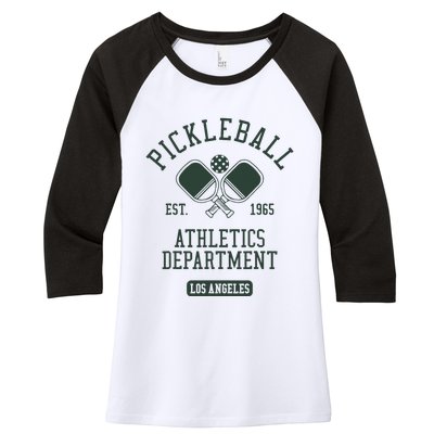 Pickleball Los Angeles Athletics Department Est 1965 Sports Women's Tri-Blend 3/4-Sleeve Raglan Shirt