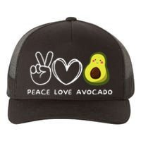 Peace Love Avocado Retro Avocado Lover Fruit Lover Yupoong Adult 5-Panel Trucker Hat