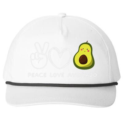 Peace Love Avocado Retro Avocado Lover Fruit Lover Snapback Five-Panel Rope Hat