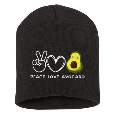 Peace Love Avocado Retro Avocado Lover Fruit Lover Short Acrylic Beanie