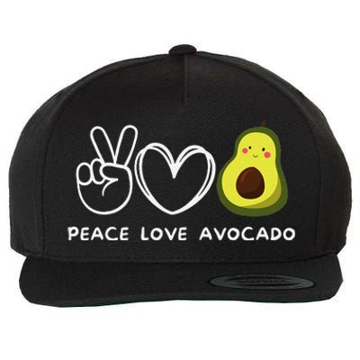 Peace Love Avocado Retro Avocado Lover Fruit Lover Wool Snapback Cap