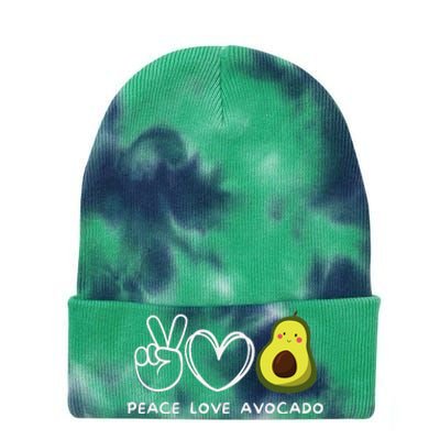 Peace Love Avocado Retro Avocado Lover Fruit Lover Tie Dye 12in Knit Beanie