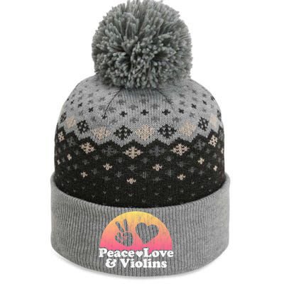 Peace Love And Violins Violin Gift The Baniff Cuffed Pom Beanie