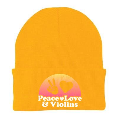 Peace Love And Violins Violin Gift Knit Cap Winter Beanie