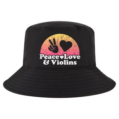 Peace Love And Violins Violin Gift Cool Comfort Performance Bucket Hat