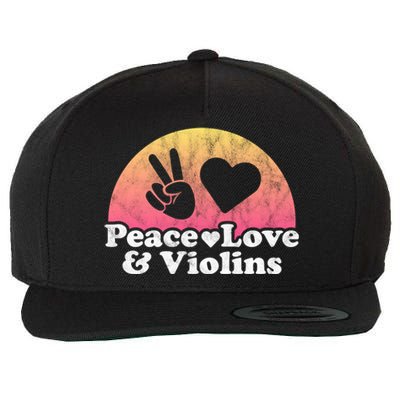 Peace Love And Violins Violin Gift Wool Snapback Cap