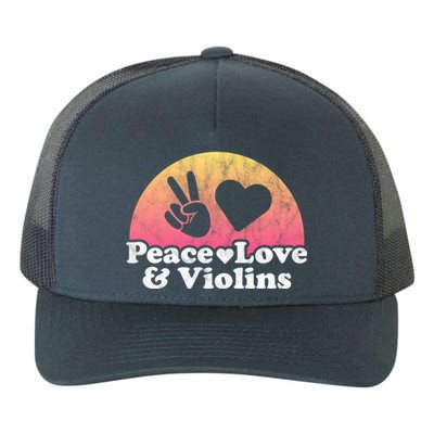 Peace Love And Violins Violin Gift Yupoong Adult 5-Panel Trucker Hat