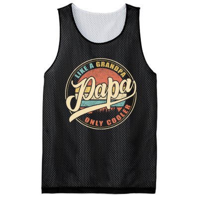 Papa Like A Grandpa Only Cooler Funny Dad Papa Definition Mesh Reversible Basketball Jersey Tank