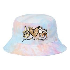 Peace Love Aussie Funny Aussie Mom Dog Mom Mother's Day Tie Dye Newport Bucket Hat