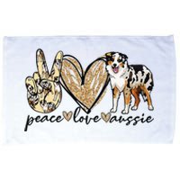 Peace Love Aussie Funny Aussie Mom Dog Mom Mother's Day Microfiber Hand Towel