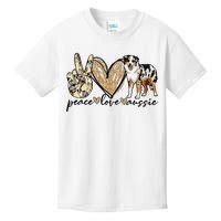 Peace Love Aussie Funny Aussie Mom Dog Mom Mother's Day Kids T-Shirt