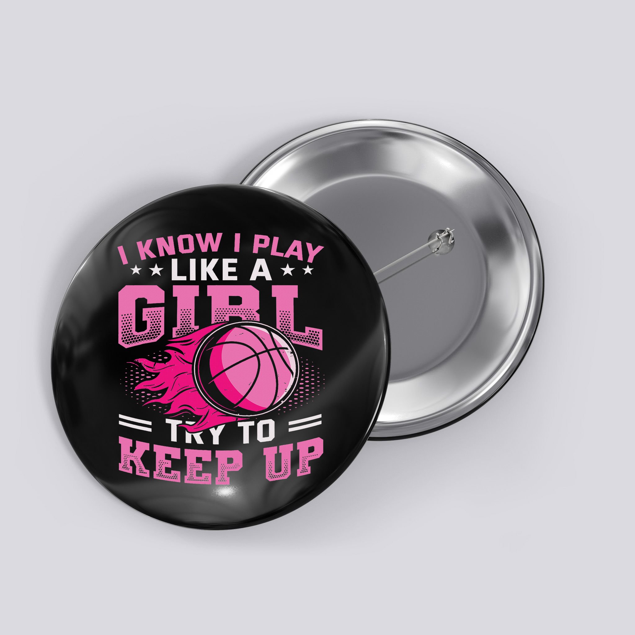 Play Like A Girl Basketball Button